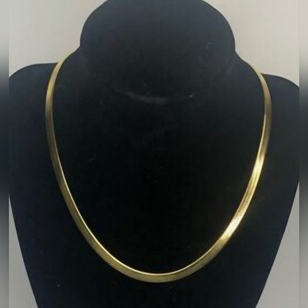 JENNIFER ZEUNER Allie Herringbone 14k Gold Plated SS Necklace NWT SALE SALE